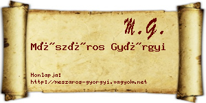 Mészáros Györgyi névjegykártya