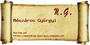 Mészáros Györgyi névjegykártya